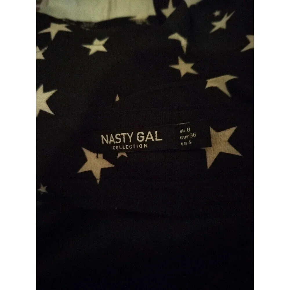 Nasty Gal 4 Star As You Mean to Go On Mini Skirt Black Ruffle High-Waist A  Line - Picture 4 of 4